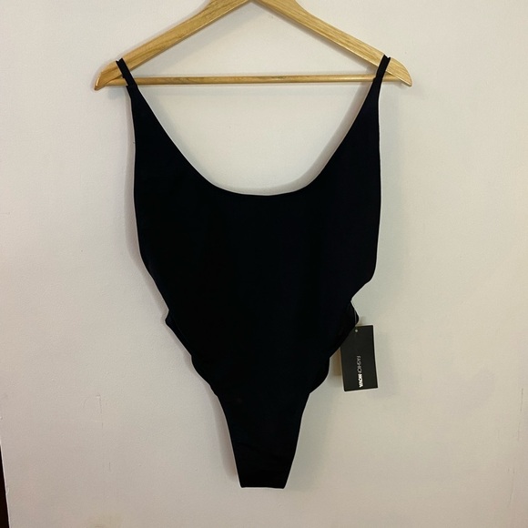 NWT Fashion Nova Cut it High Black One Piece Swimsuit - Picture 4 of 6